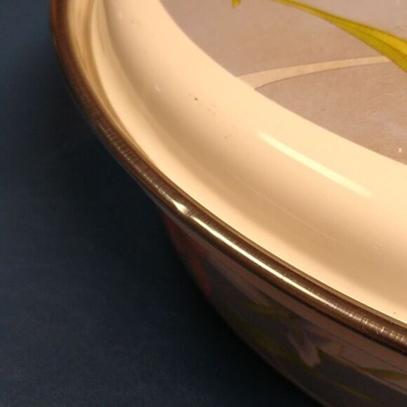 Vintage Sango Iris Flowers w/ Blue Band Enamel Saute Pan Cottagecore Grandmacore - Picture 10 of 10